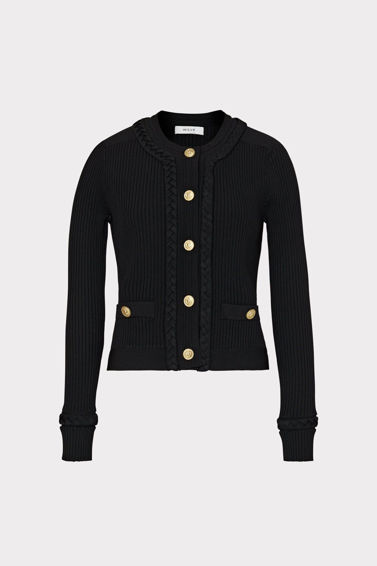 Braided Placket Cardigan sold by Milly
