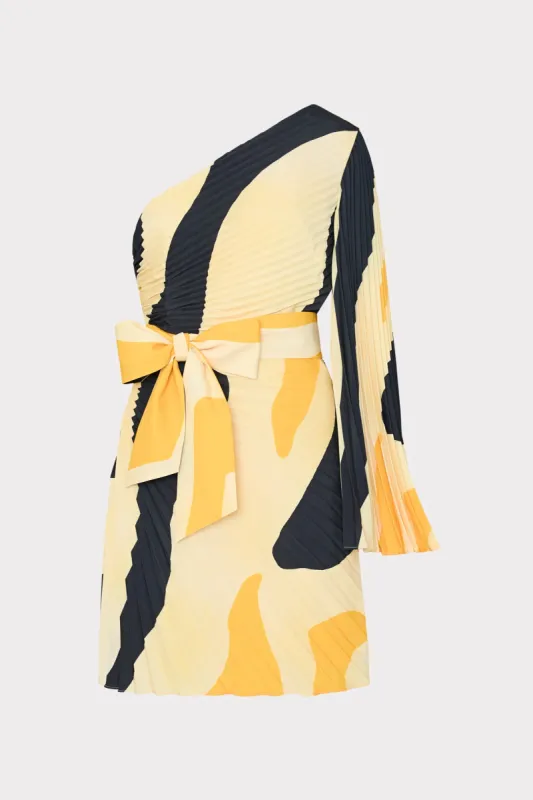 Linden Zebra Pleated Dress made by Milly