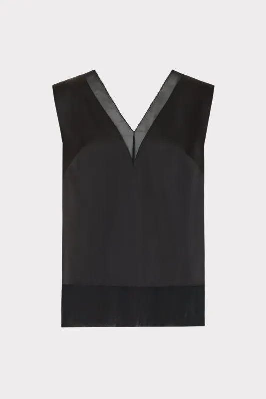 Avianna Satin Sleeveless Top sold by Milly