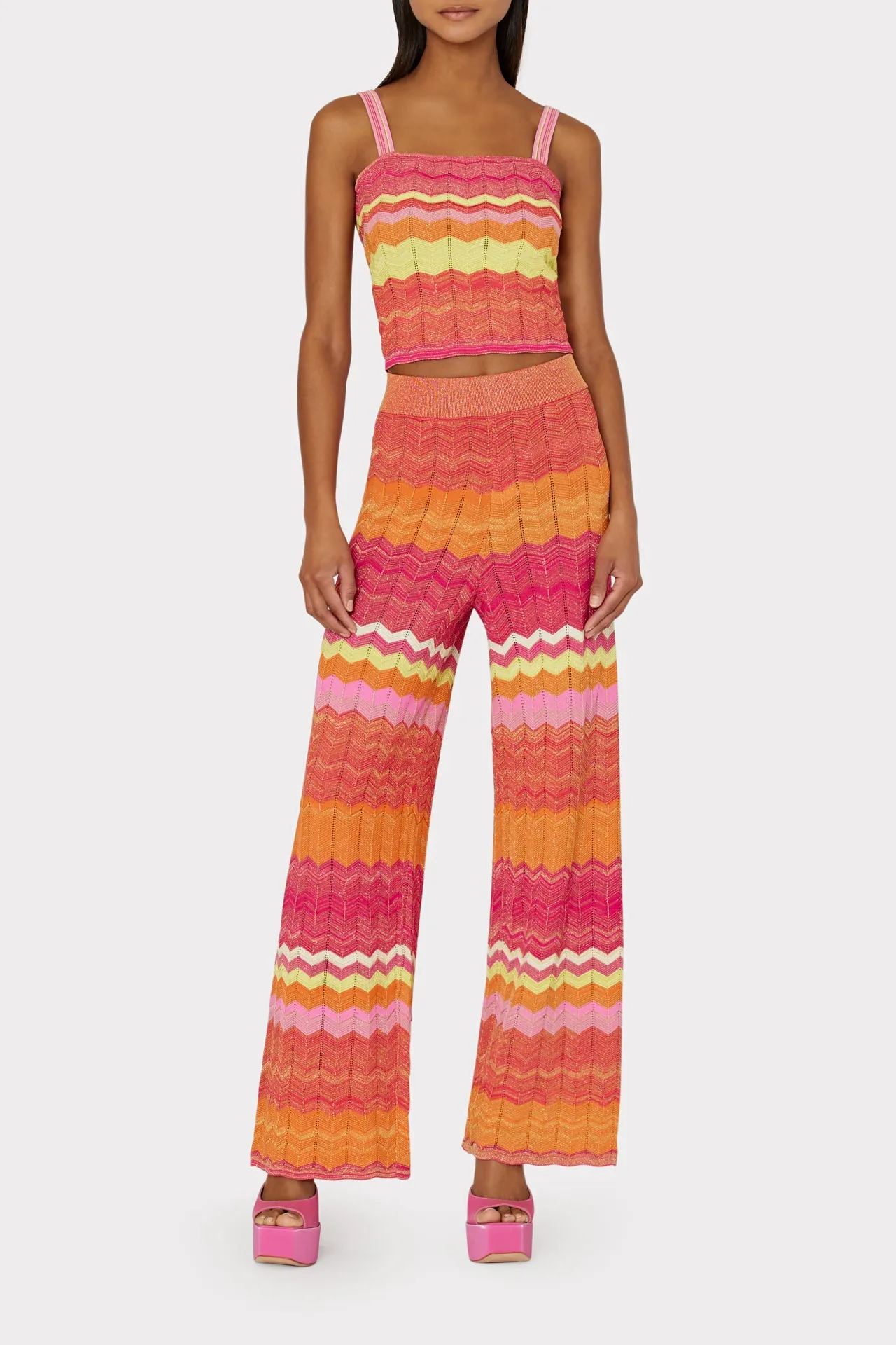 Zig Zag Stitch Cropped Tank sold by Milly product image thumbnail 2