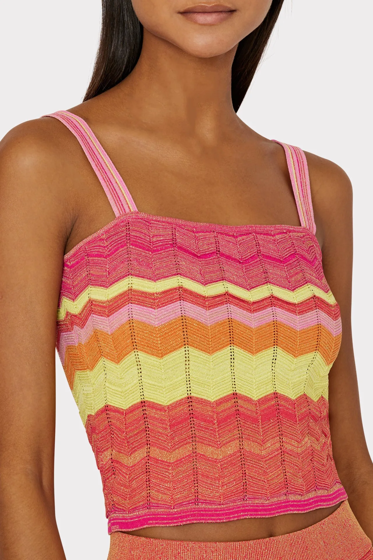 Zig Zag Stitch Cropped Tank sold by Milly product image thumbnail 3