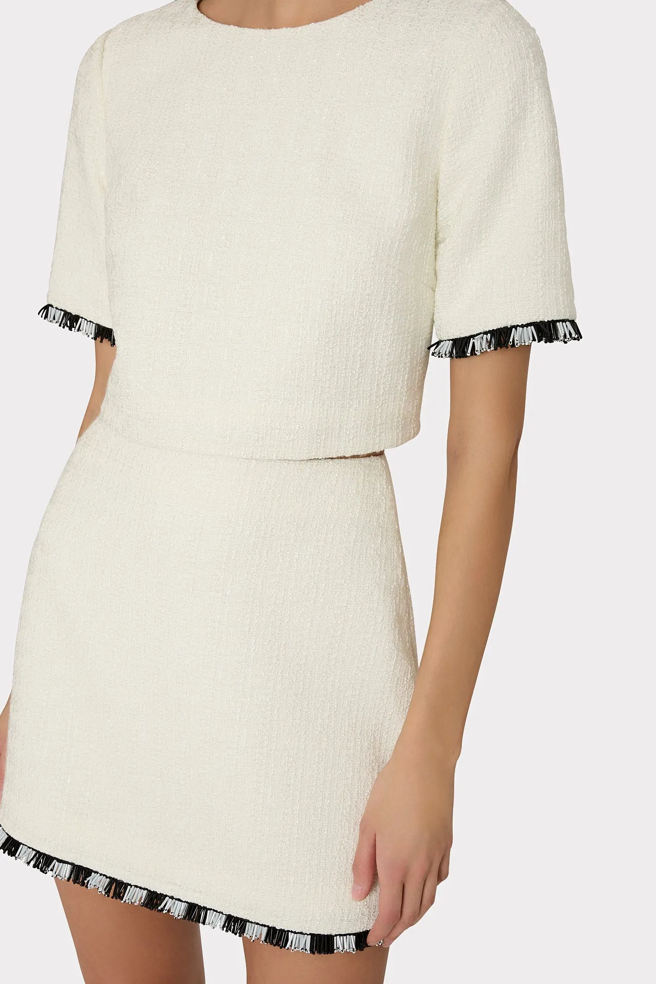 Jayla Beaded Fringe Mini Skirt sold by Milly product image thumbnail 3