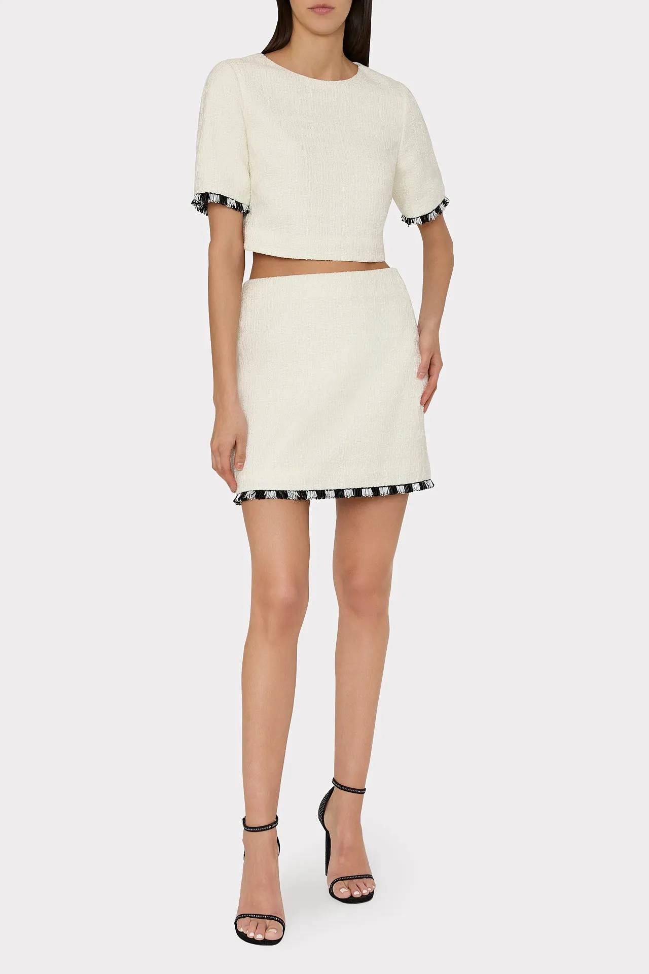 Jayla Beaded Fringe Mini Skirt sold by Milly product image thumbnail 2