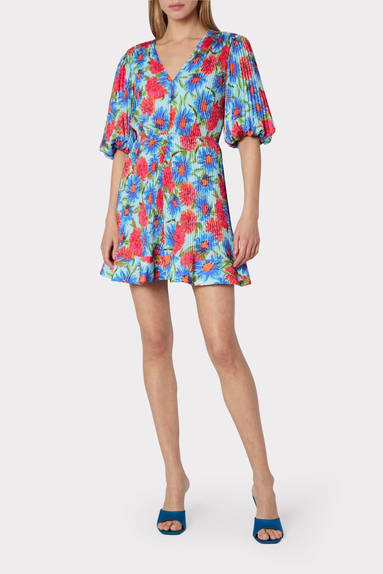 Elle Painted Dahlia Pleated Dress sold by Milly product image thumbnail 2