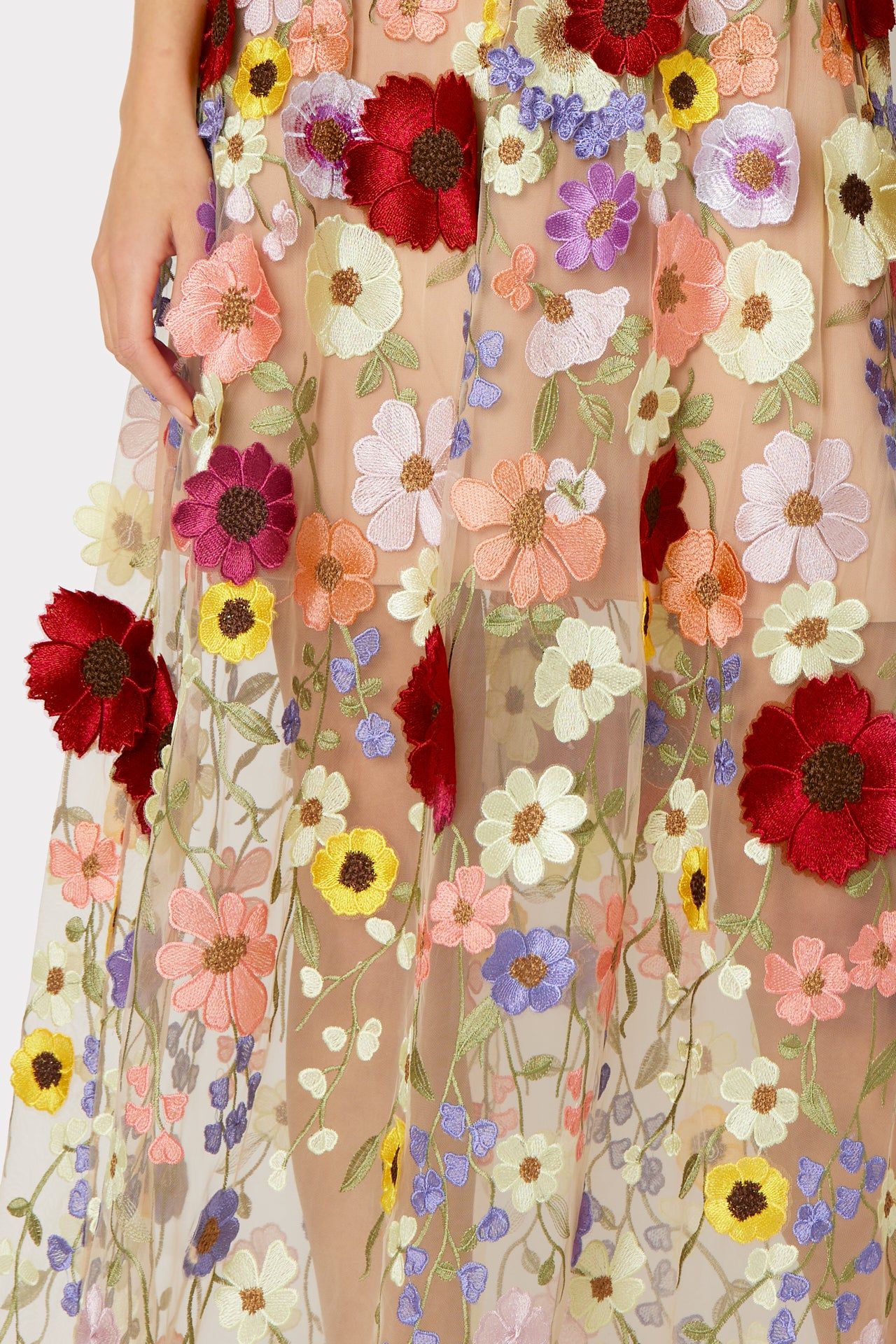 Hannah 3D Floral Embroidered Dress sold by Milly product image thumbnail 3