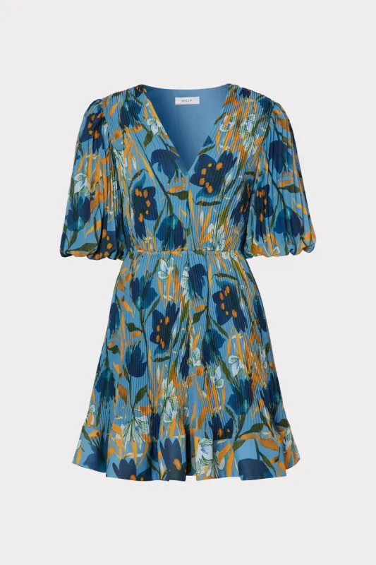 Elle Pleated Print Dress sold by Milly