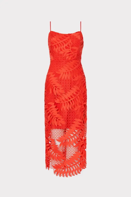 Emmett Tropical Palm Lace Dress made by Milly