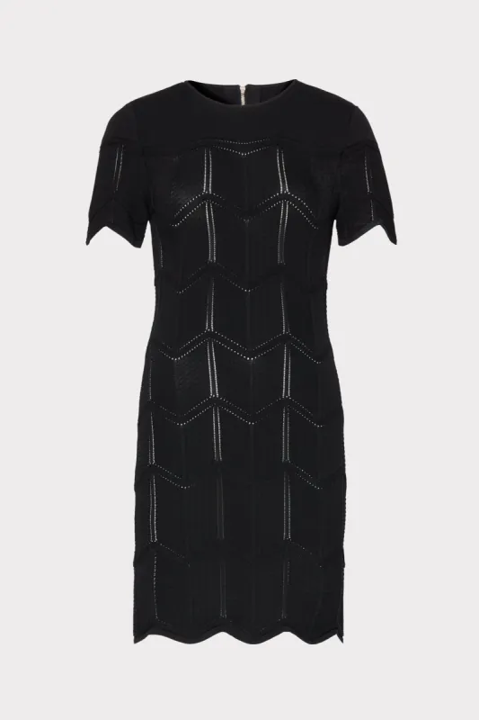 Zig Zag Pointelle Mini Dress sold by Milly
