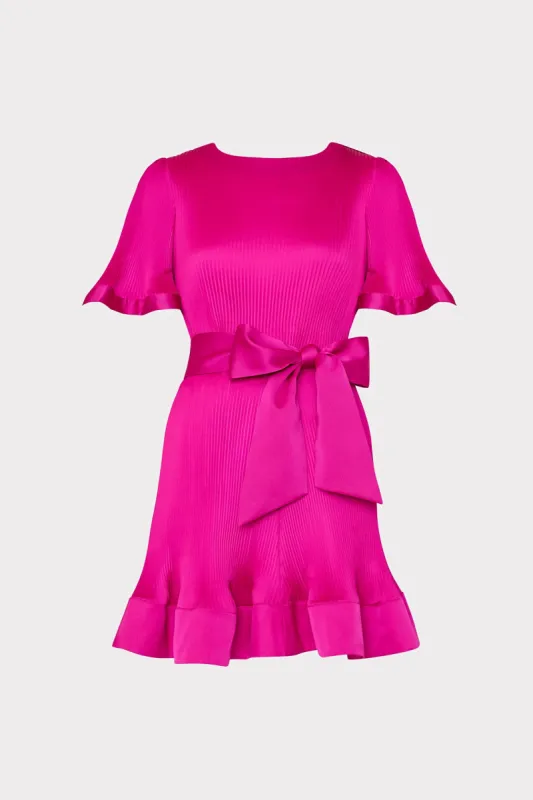 Lumi Satin Pleated Dress sold by Milly