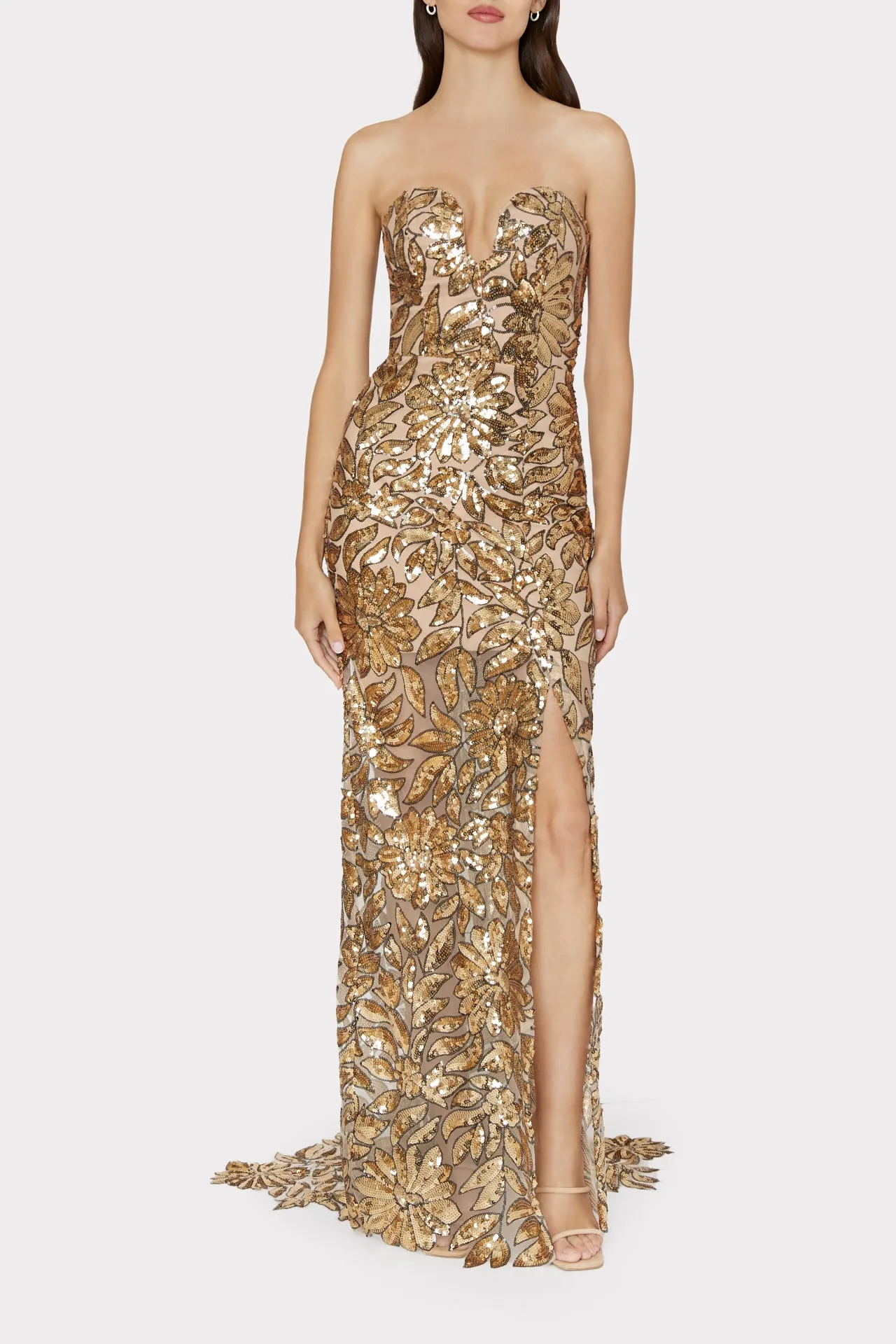 Roslynn Floral Garden Sequin Gown sold by Milly product image thumbnail 2