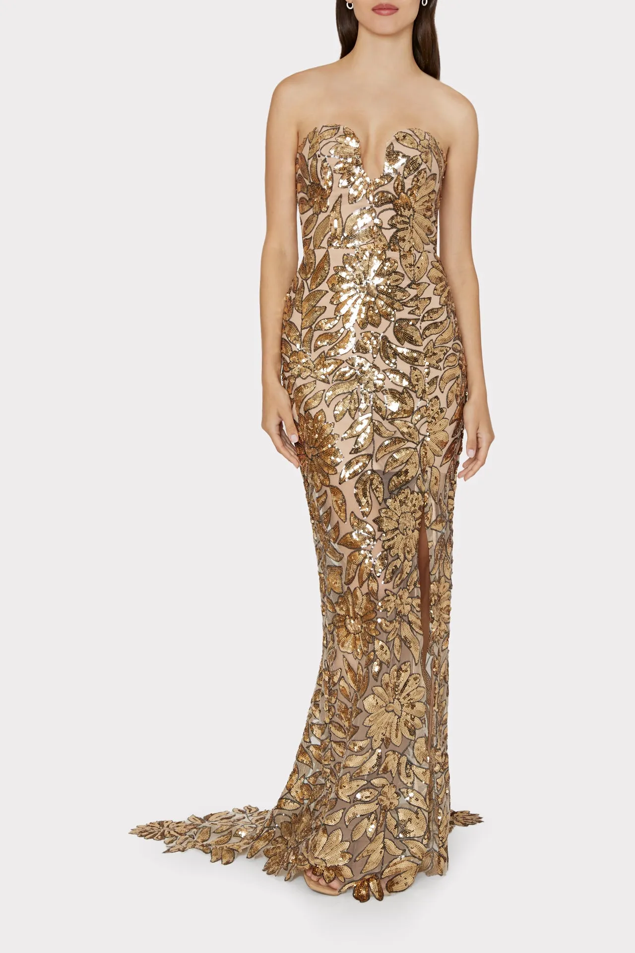 Roslynn Floral Garden Sequin Gown sold by Milly product image thumbnail 3