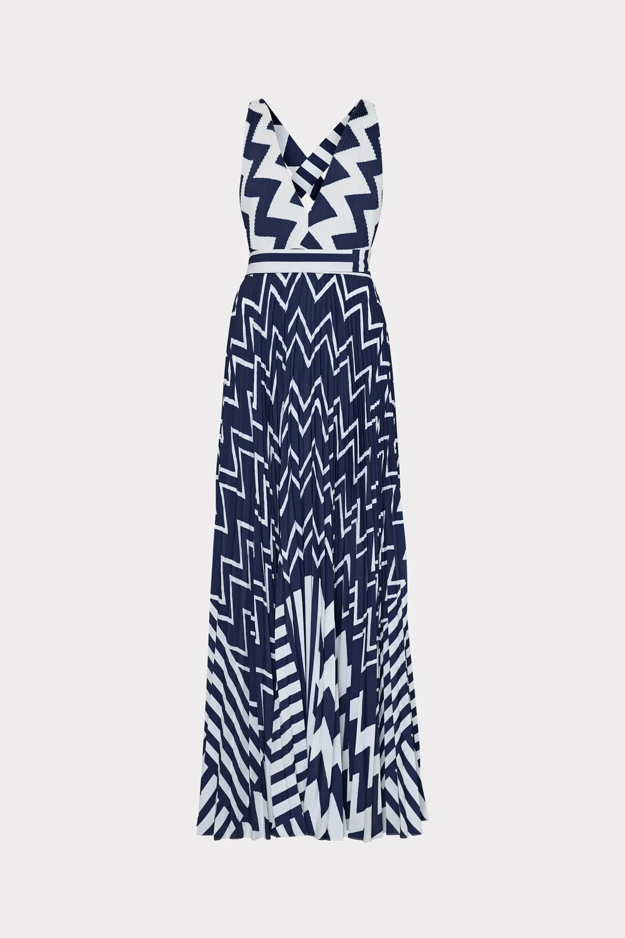 Oria Patchwork Chevron Dress sold by Milly