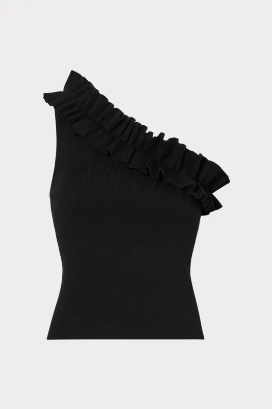 Ruffle One Shoulder Top sold by Milly