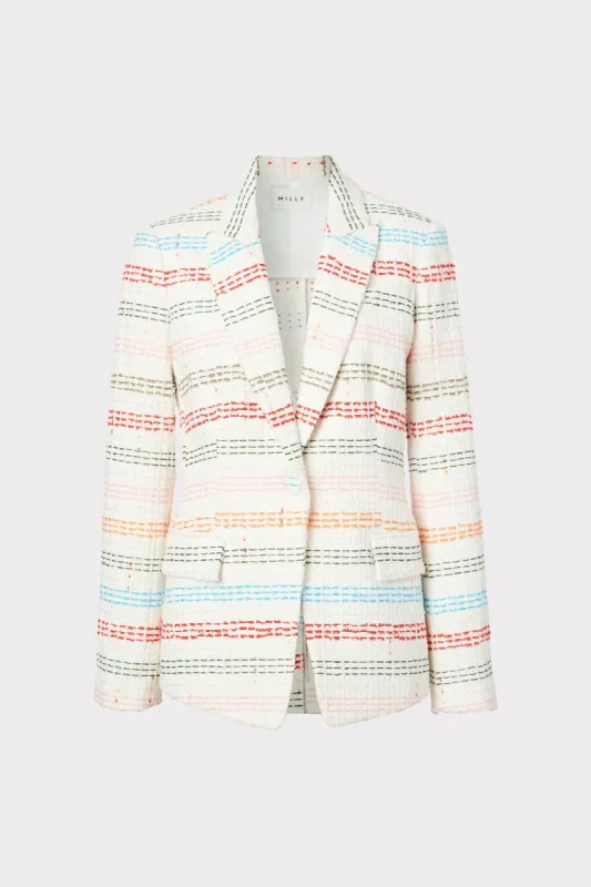 Avery Stripe Tweed Blazer sold by Milly