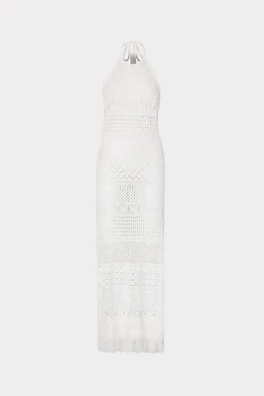 Fringe Halter Tie Back Dress sold by Milly