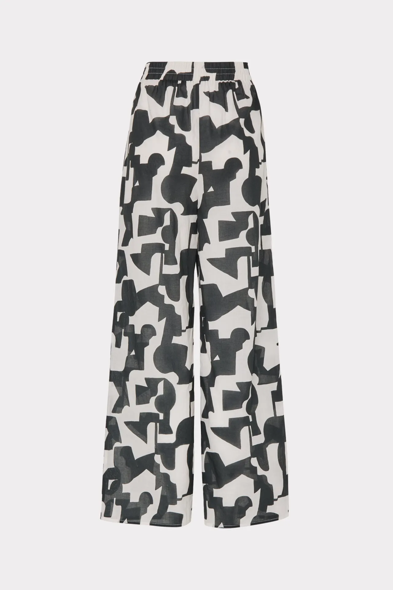 Modern Geo Cotton Voile Track Pant sold by Milly product image thumbnail 4