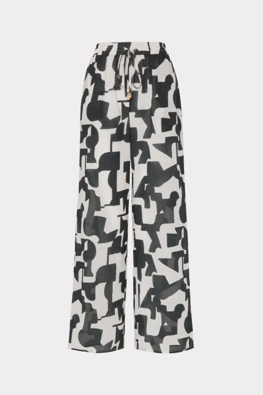 Modern Geo Cotton Voile Track Pant sold by Milly