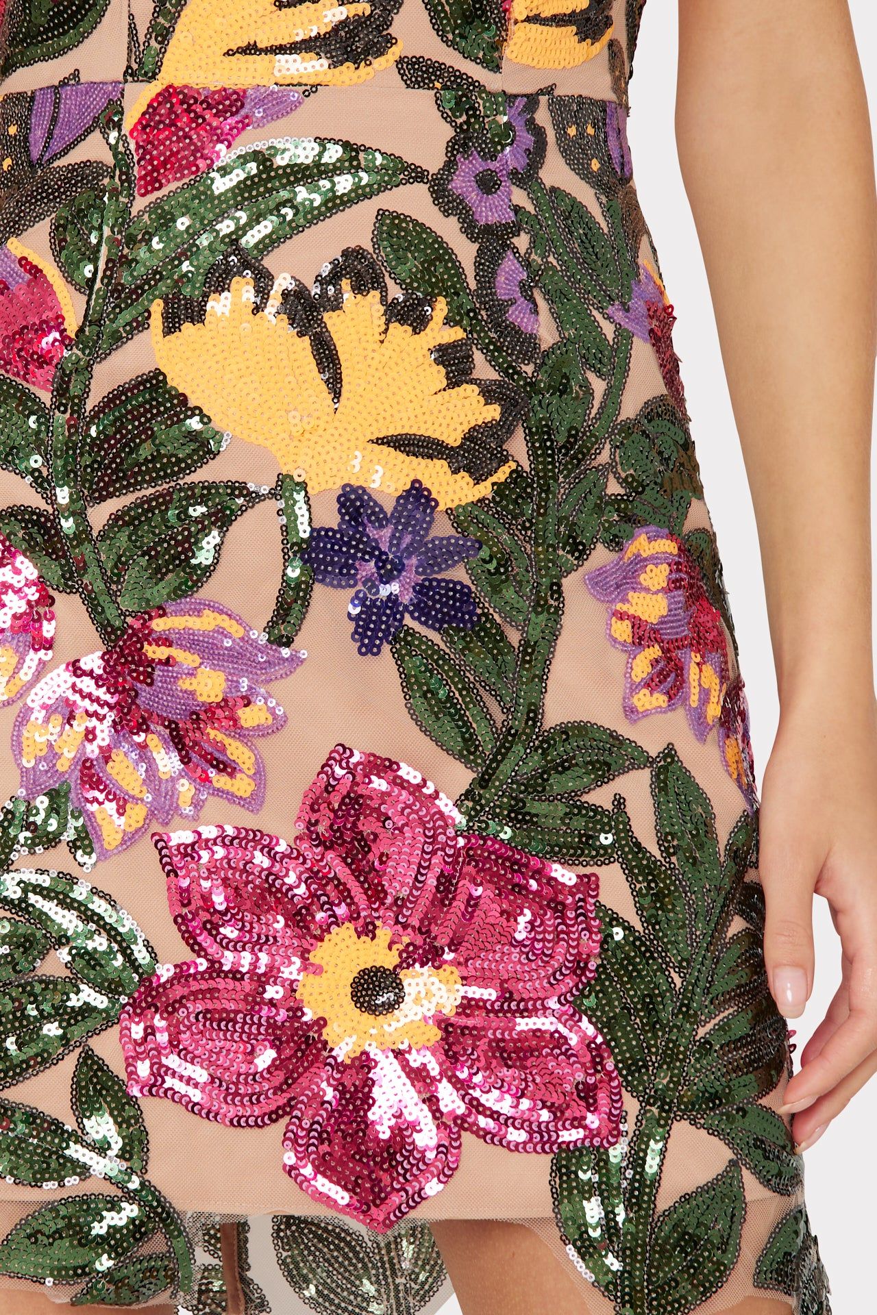 Hariet Floral Sequin Halter Dress sold by Milly product image thumbnail 3