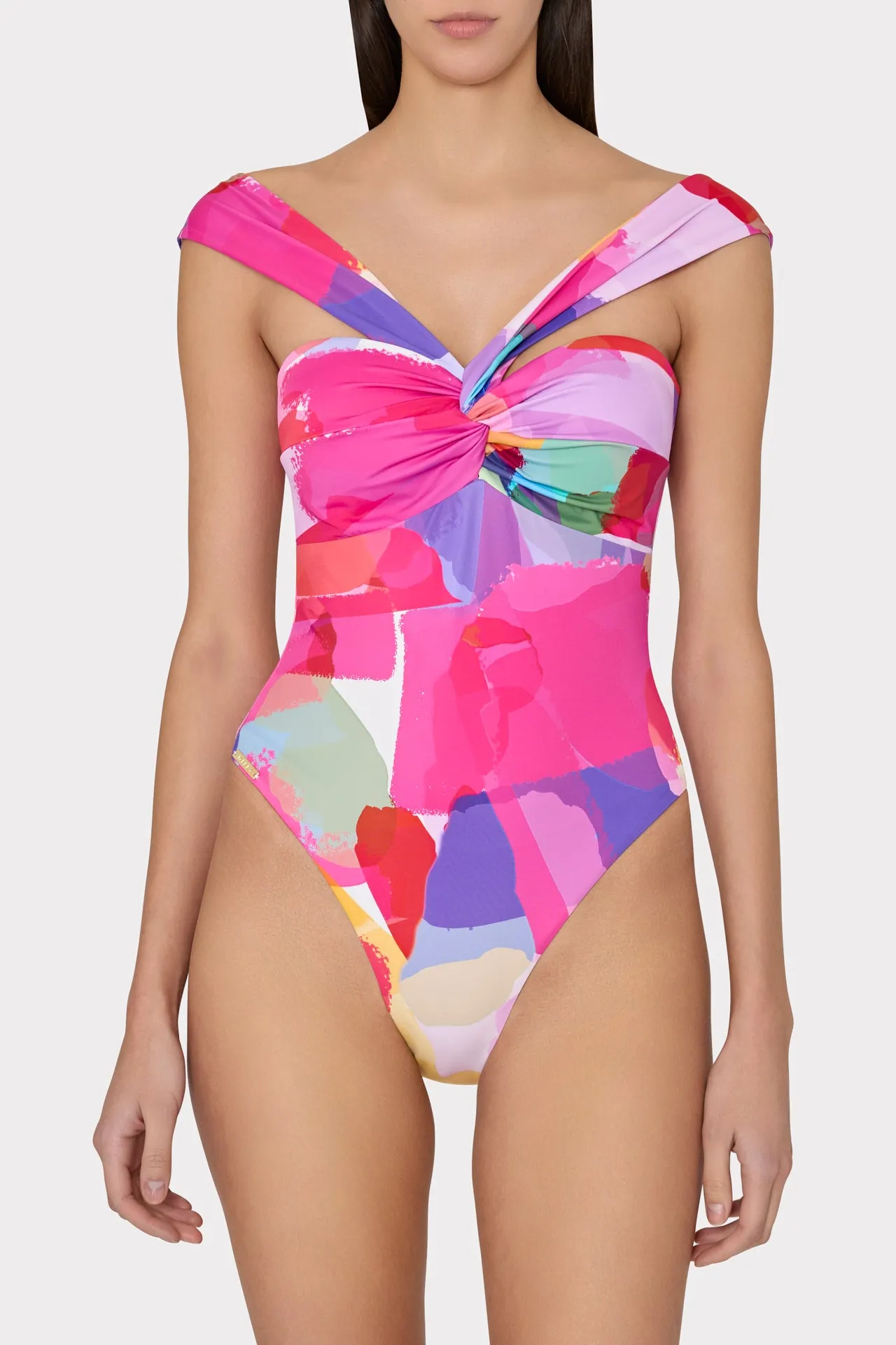 Betsy Rainbow Waterfall Draped Bandeau One Piece sold by Milly product image thumbnail 3