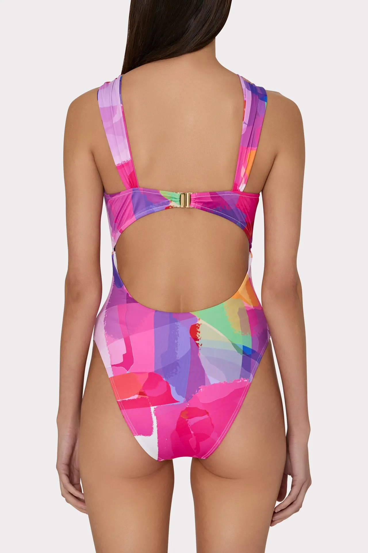 Betsy Rainbow Waterfall Draped Bandeau One Piece sold by Milly product image thumbnail 5
