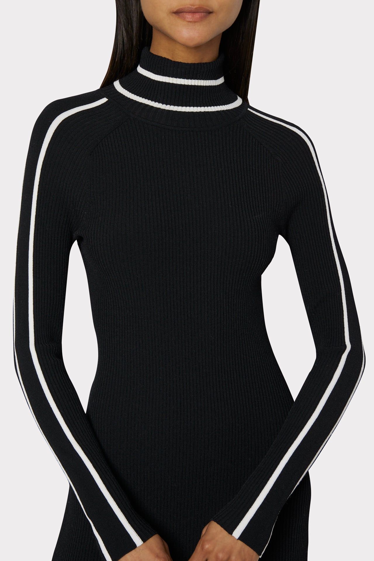 Racer Stripe Turtleneck Dress sold by Milly product image thumbnail 3