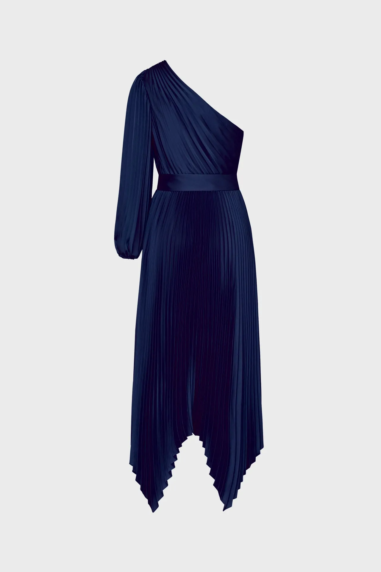 Essi Satin Pleated One Shoulder Dress sold by Milly product image thumbnail 4