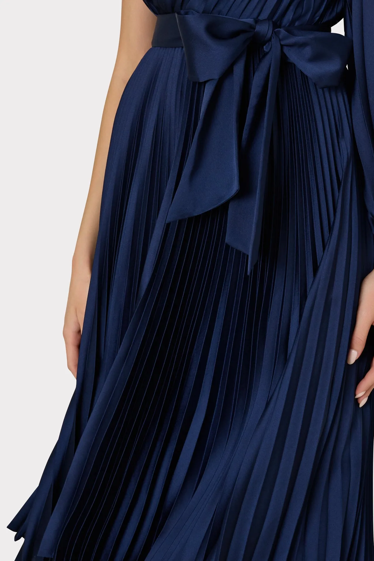 Essi Satin Pleated One Shoulder Dress sold by Milly product image thumbnail 3
