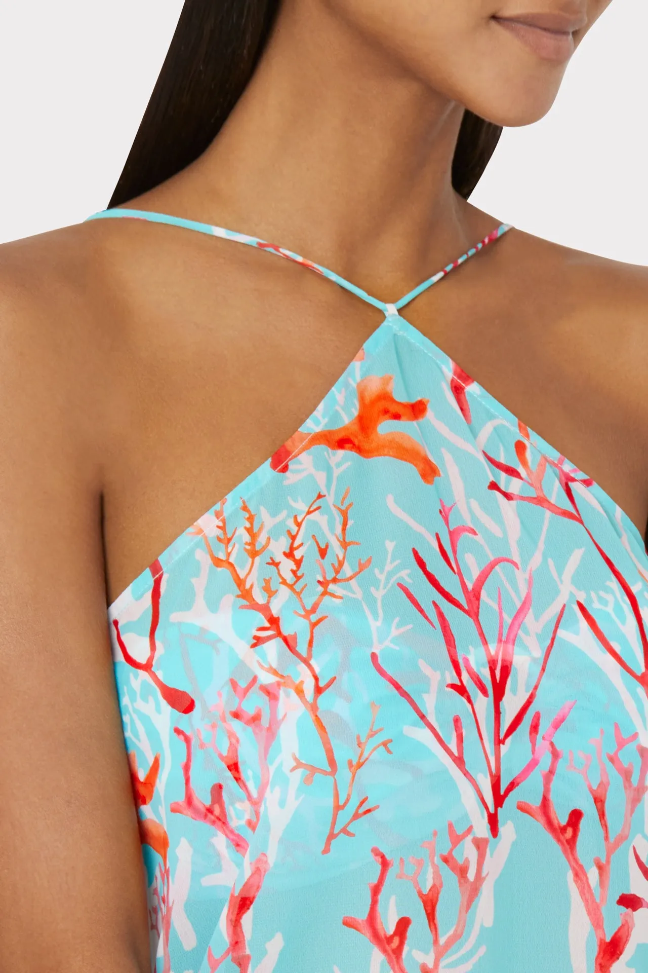 Billie Marine Coral Halter Dress sold by Milly product image thumbnail 3