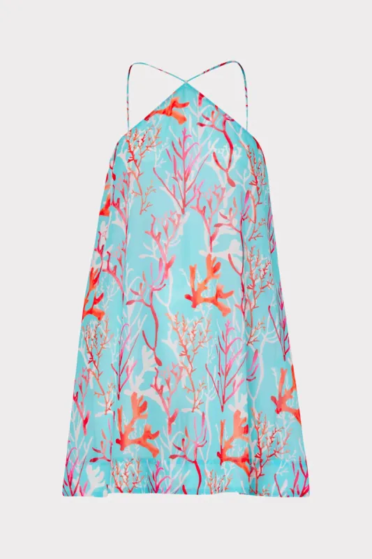 Billie Marine Coral Halter Dress sold by Milly