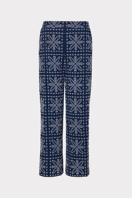Marlowe Tile Eyelet Pants sold by Milly