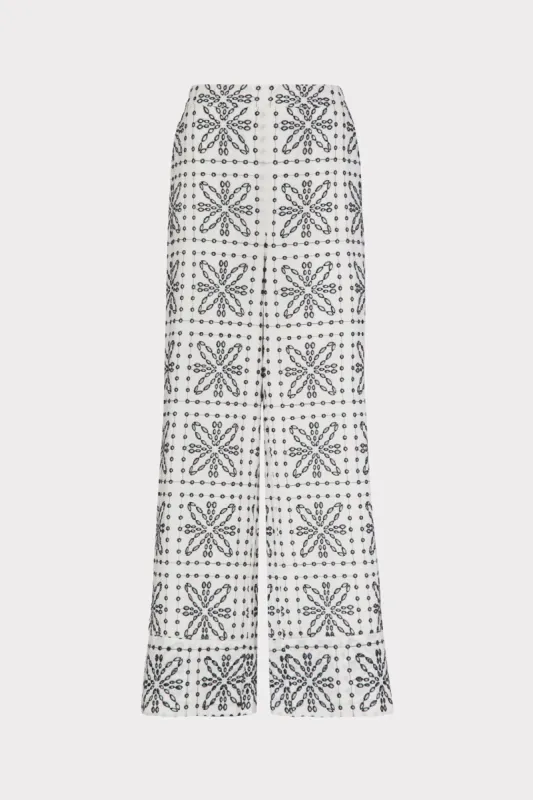 Marlowe Tile Eyelet Pants sold by Milly