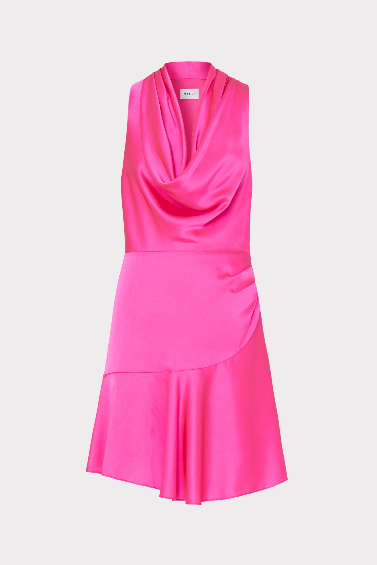 Nia Satin Cowl Dress sold by Milly