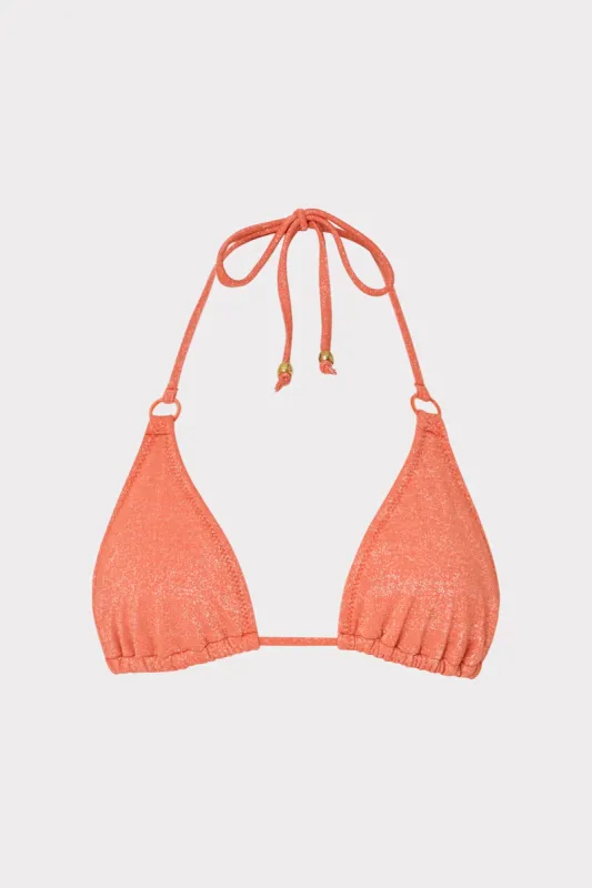 Metallic Ring Triangle Bikini Top sold by Milly