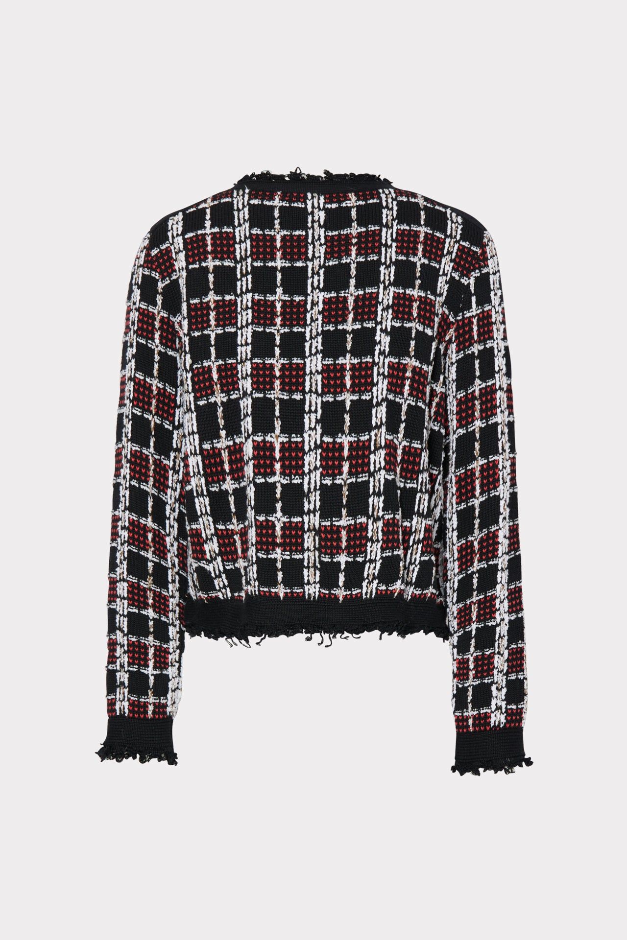 Textured Plaid Cardigan Jacket sold by Milly product image thumbnail 4