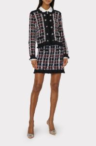 Textured Plaid Cardigan Jacket sold by Milly
