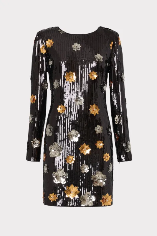 Selene 3D Floral Sequins Dress sold by Milly