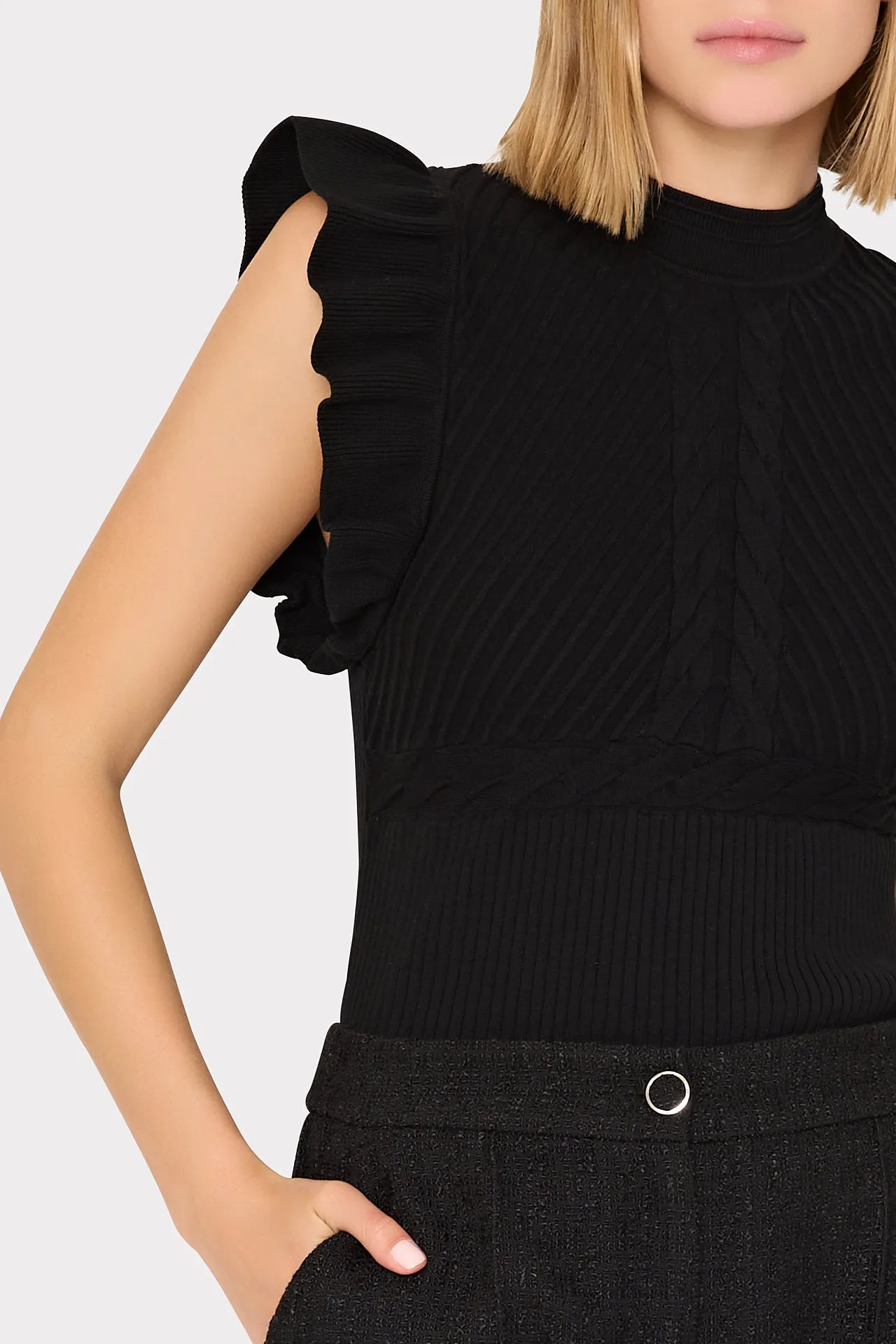 Kamila Flutter Sleeve Knit Top sold by Milly product image thumbnail 3