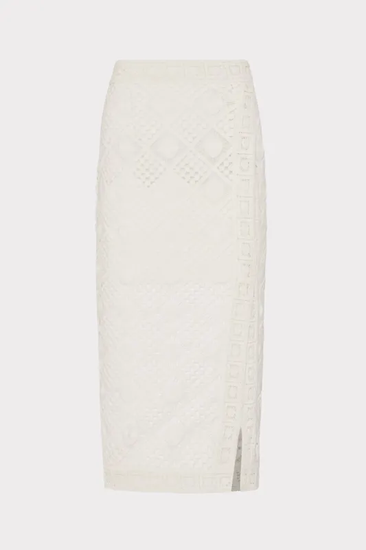 Diamond Crochet Midi Skirt sold by Milly