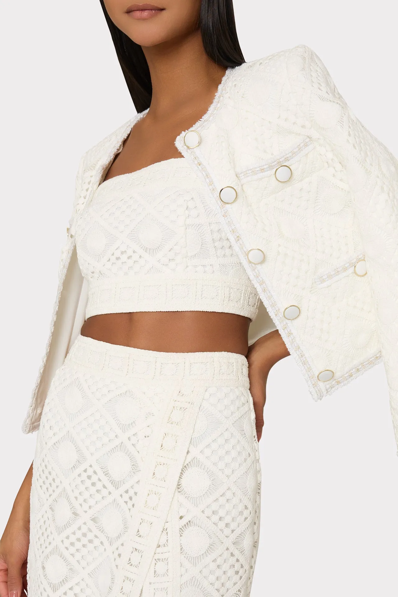 Diamond Crochet Midi Skirt sold by Milly product image thumbnail 3