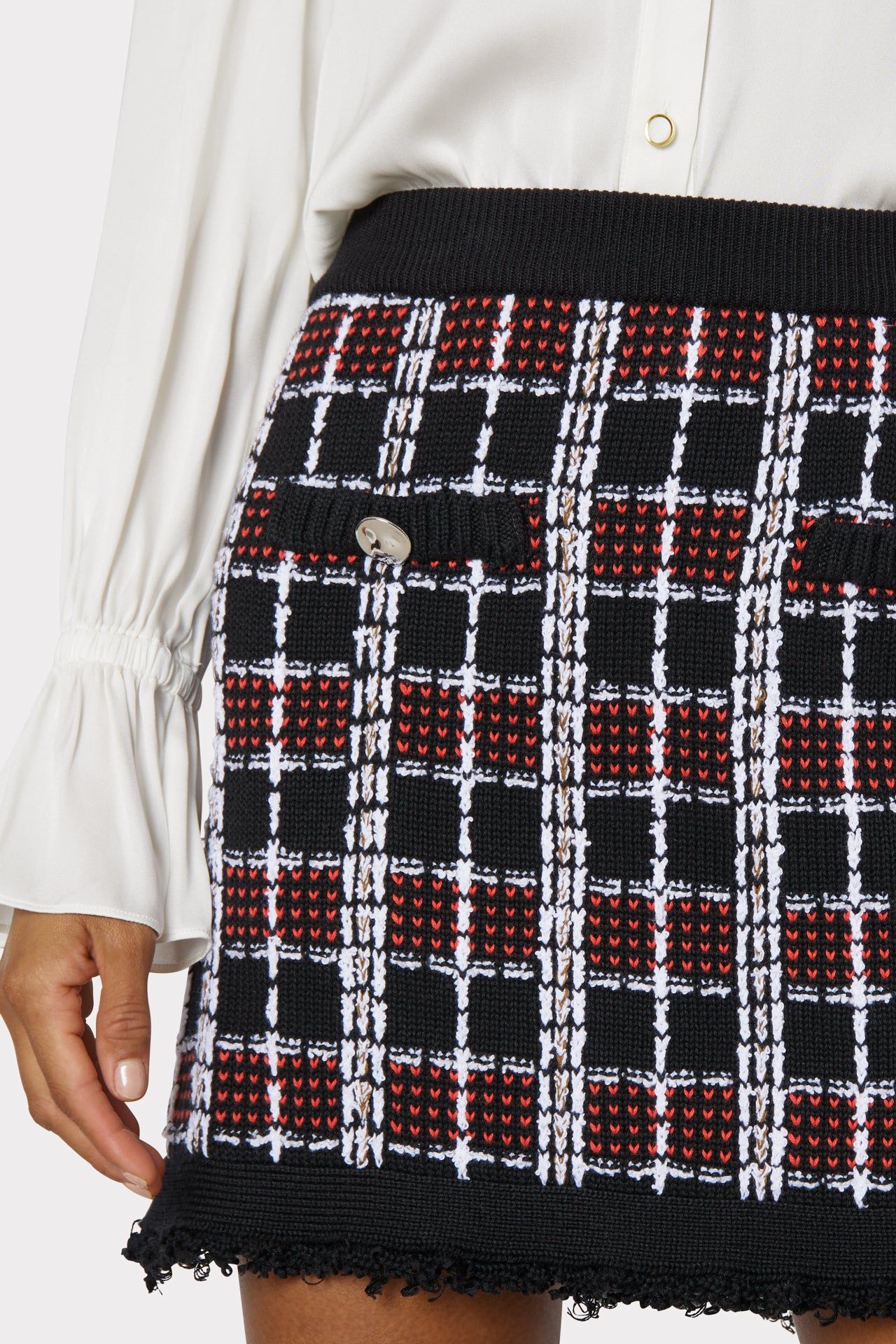 Textured Plaid Mini Skirt sold by Milly product image thumbnail 3