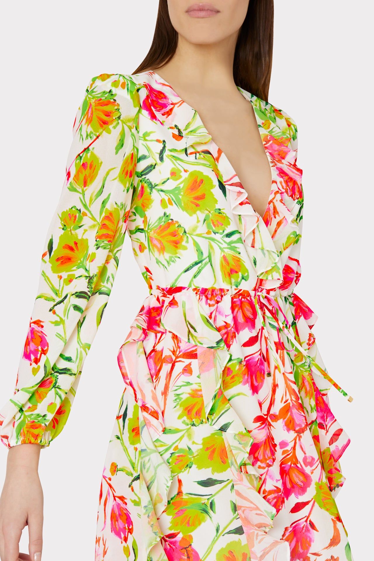Nora Neon Botanical Ruffle Dress sold by Milly product image thumbnail 3