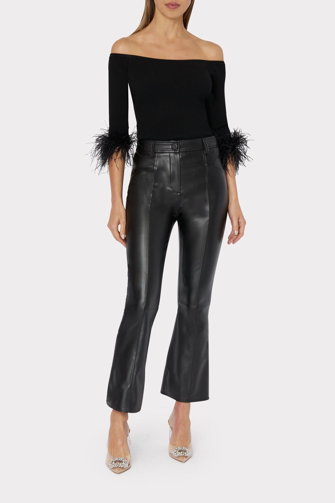 Off The Shoulder Feather Sleeve Top sold by Milly product image thumbnail 2