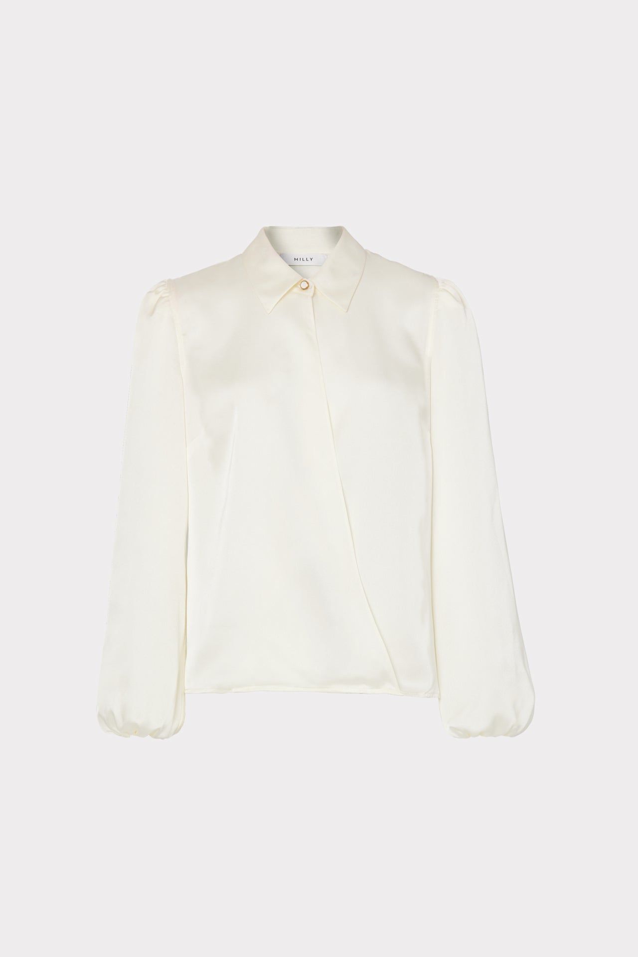 Karson Satin Wrap Blouse sold by Milly