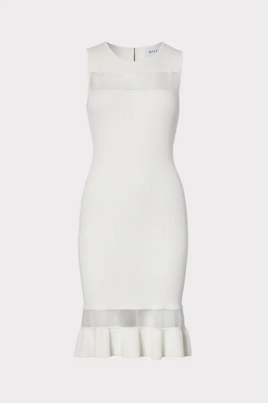 Sheer Inset Fitted Dress sold by Milly