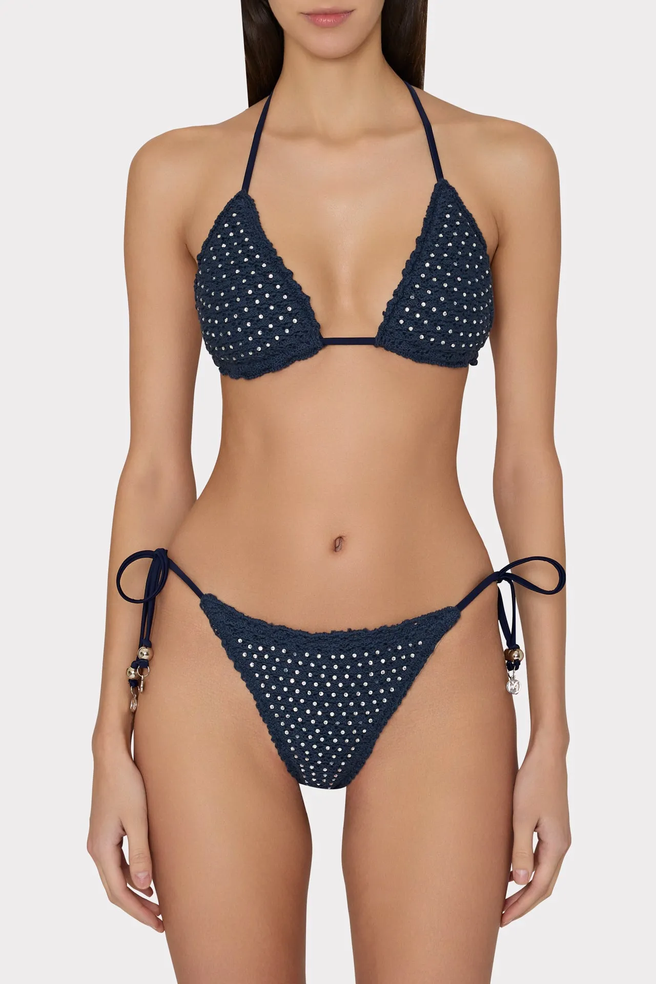 Glimmer String Bikini Bottom With Crystal Applique sold by Milly product image thumbnail 2