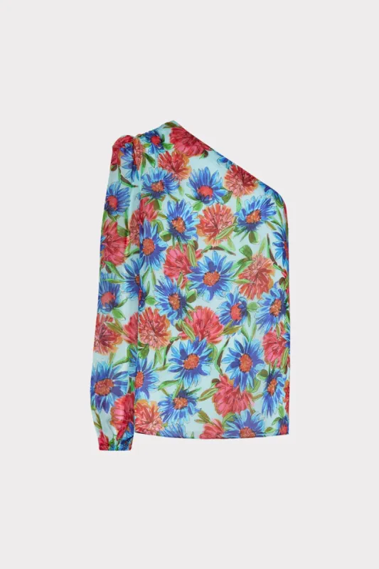 Emilia Painted Dahlia Print Top sold by Milly