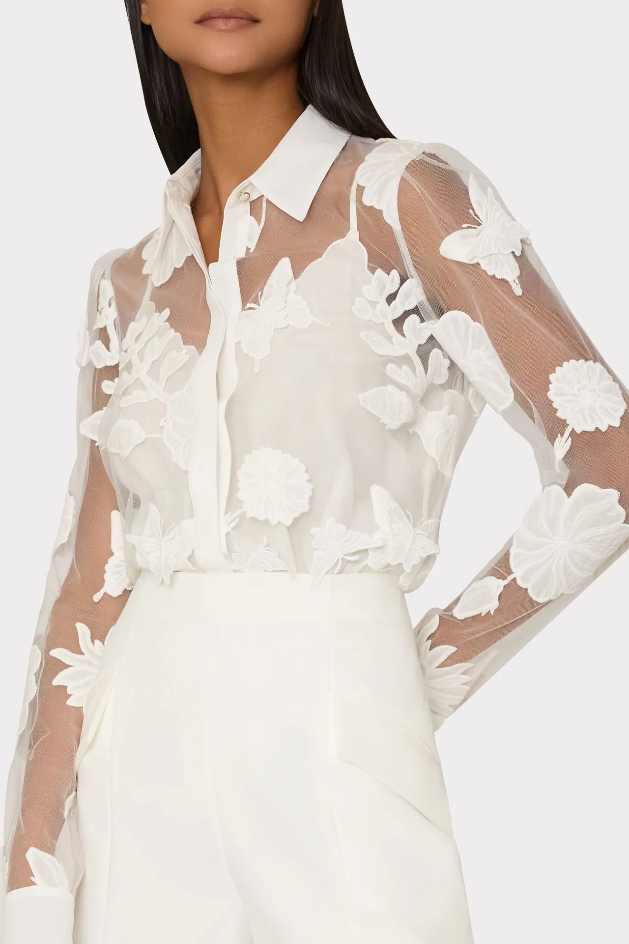 Ashley 3D Butterfly Embroidery Blouse sold by Milly product image thumbnail 4