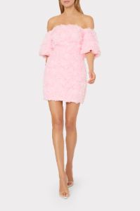 Naia Mesh Rose Mini Dress sold by Milly