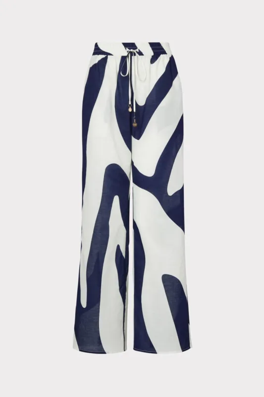 Zebra Print Cotton Voile Track Pant sold by Milly