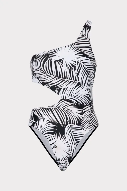 Palm Print Miranda One Piece With Cutout made by Milly